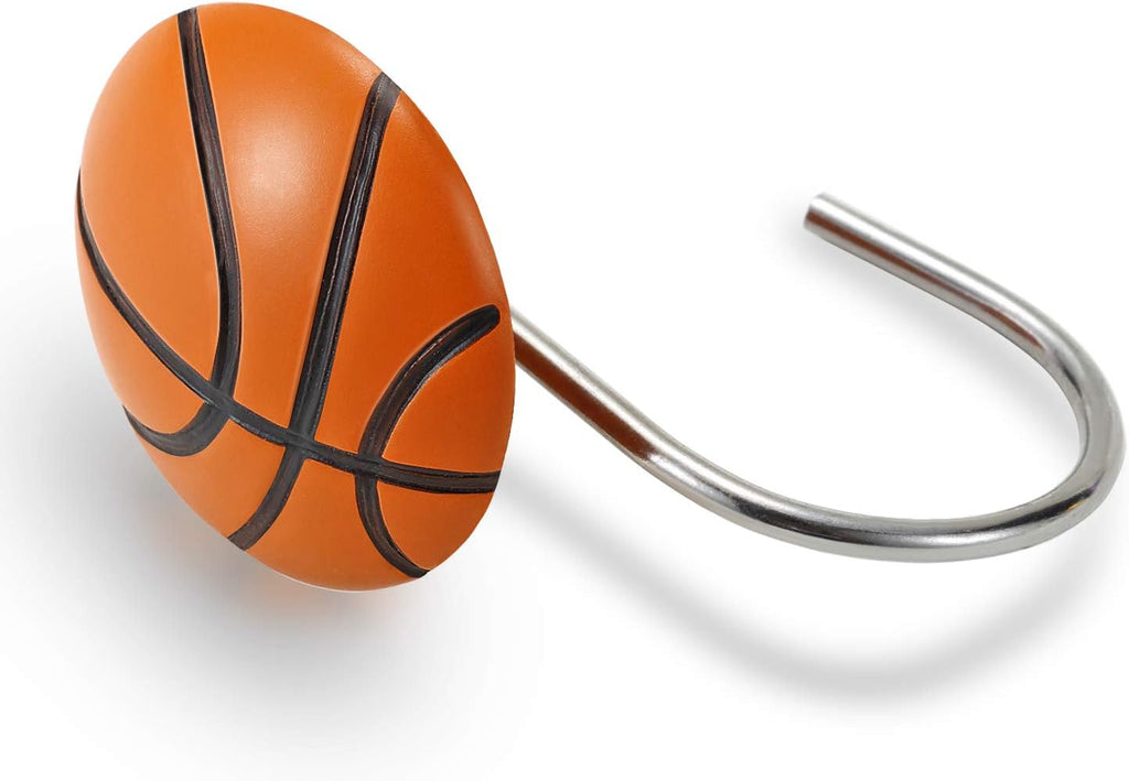 CHICTIE Basketball Shower Curtain Hooks,Sports Shower Rings for Bathroom