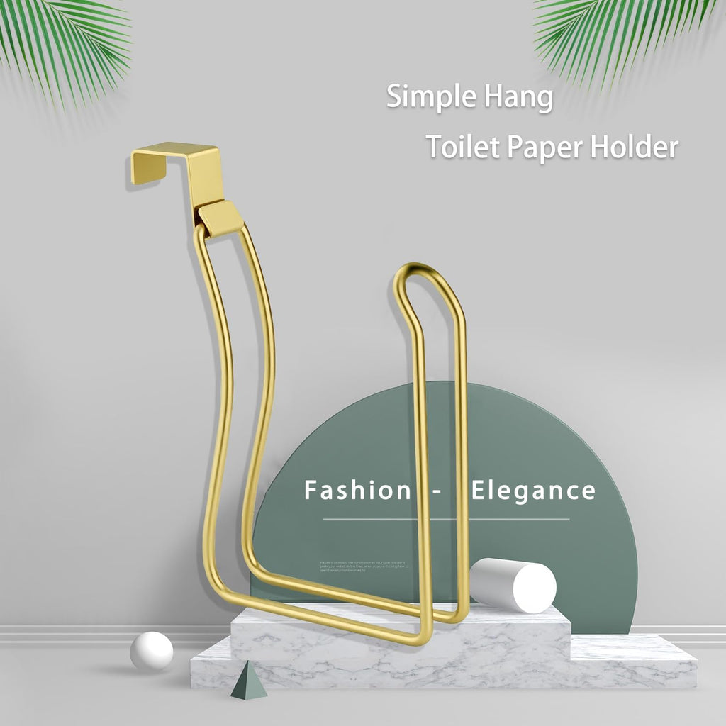 Over the Tank Toilet Paper Holder, Bathroom Organizers and Storage, Gold