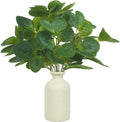 14" Small Fake Plant in Vase Eucalyptus Stems Artificial Plants Indoor Artificial Greenery UV Resistant Faux Eucalyptus Plant for Bathroom Shelf Office Desk Table Home Decor
