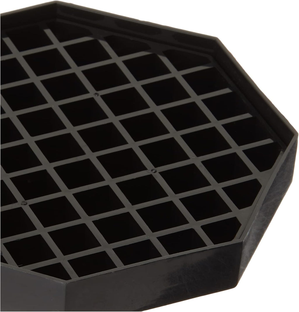 Winco 6" Black Plastic Drip Tray Octagonal (Set of 4)