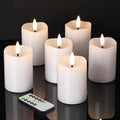 White Flameless Votive Candles with Remote Batteries Set of 6