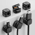 6Pack Cable Clips Cord Organizer for Desk, 360° Rotatable, Black