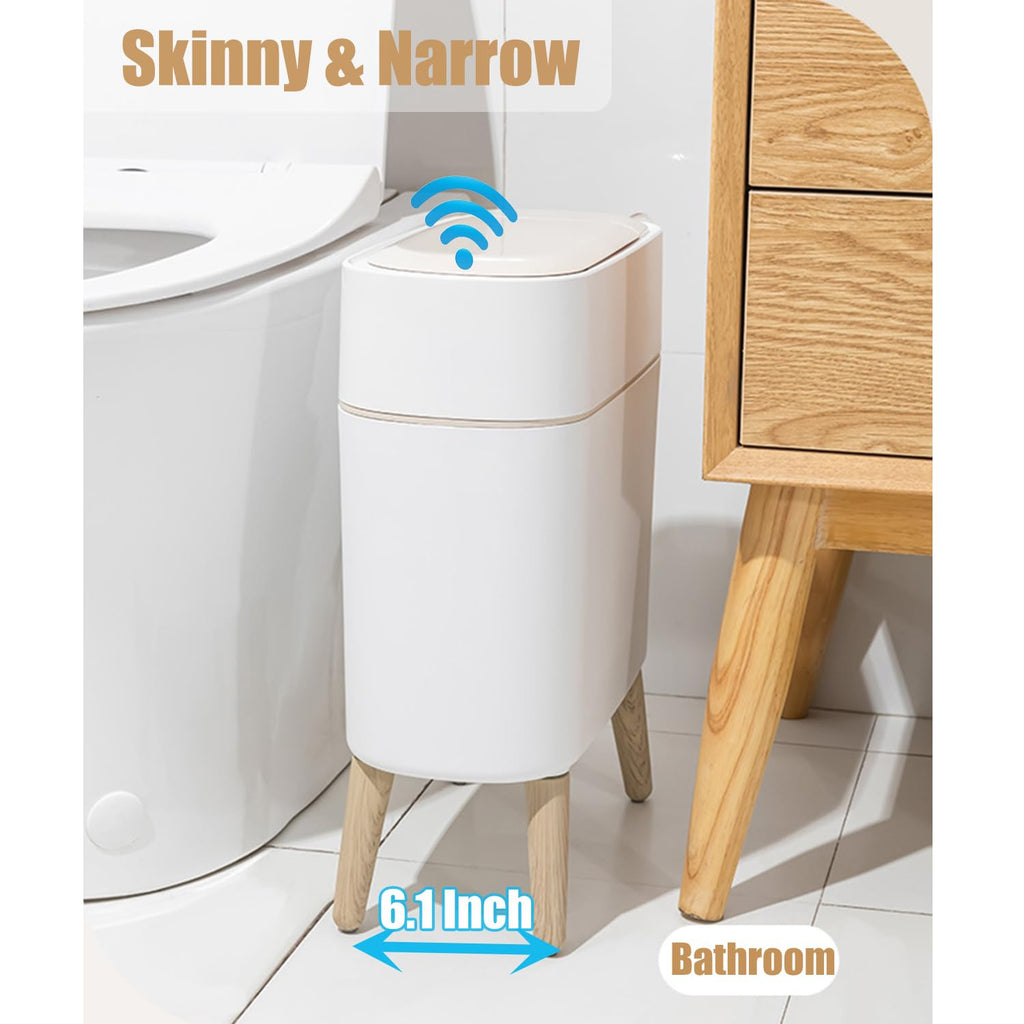 Yatmung Motion Sensor Bathroom Trash Can with Lid - 2.5 Gal Smart Trash Bin