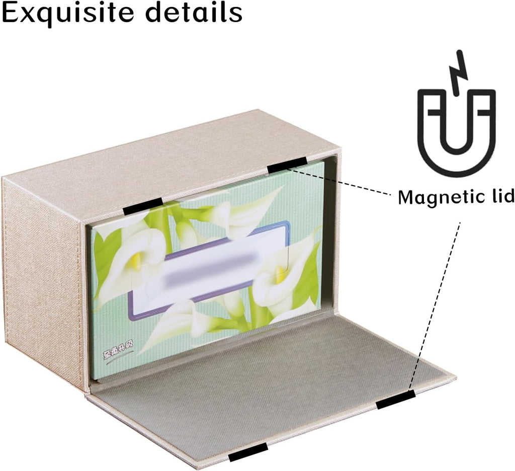 Linen Tissue Box Cover Rectangle,Leather Aesthetic Facial Tissue Box Holder