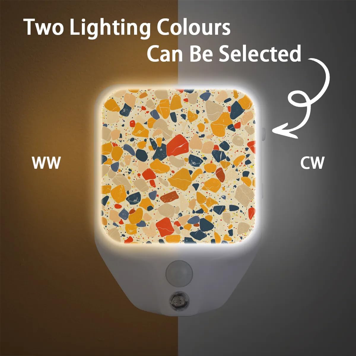 Honeybaby Motion Sensor Night Lights Colorful Speckle Nightlight Plug in Dusk to Dawn Motion Sensor Light Indoor LED Lights for Room Home Improvement