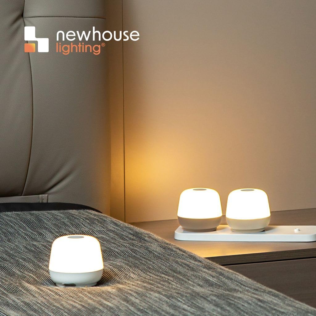 Newhouse Lighting Cocoon, Natural 2700K Dimmable Cordless USB-C Rechargeable Table Lamp 3-Pack NHTL-CN-NTRL, Cordless Desk Lamp for Living Room, Bedroom, Coffee Table, and Other Cozy Home Decor