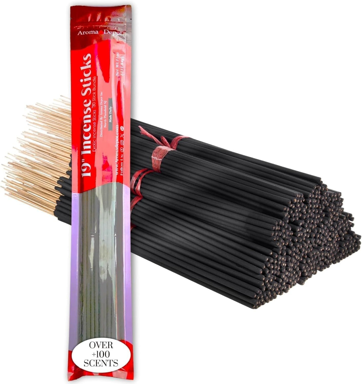 Aroma Depot 19'' Black Raspberry Vanilla Most Exotic Incense Sticks. One Bundle Approx 27 to 30 Sticks, Jumbo 19 inch Long, Natural 19'' Extra Large Incense Sticks. Burns for 3 to 4 Hours Each.