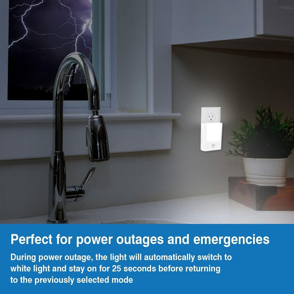 Camelion 3-in-1 Power Outage Night Light, Motion Sensor,4-Pack