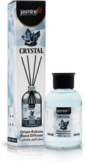 Turkish Jasmine Reed Diffuser Set 3.72 Fl. Oz (110ml), with 4 Reed Sticks. for Your Office, Bedroom, Bathroom, Kitchen. Elegant Fragrance for Your Entire Home (Crystal)