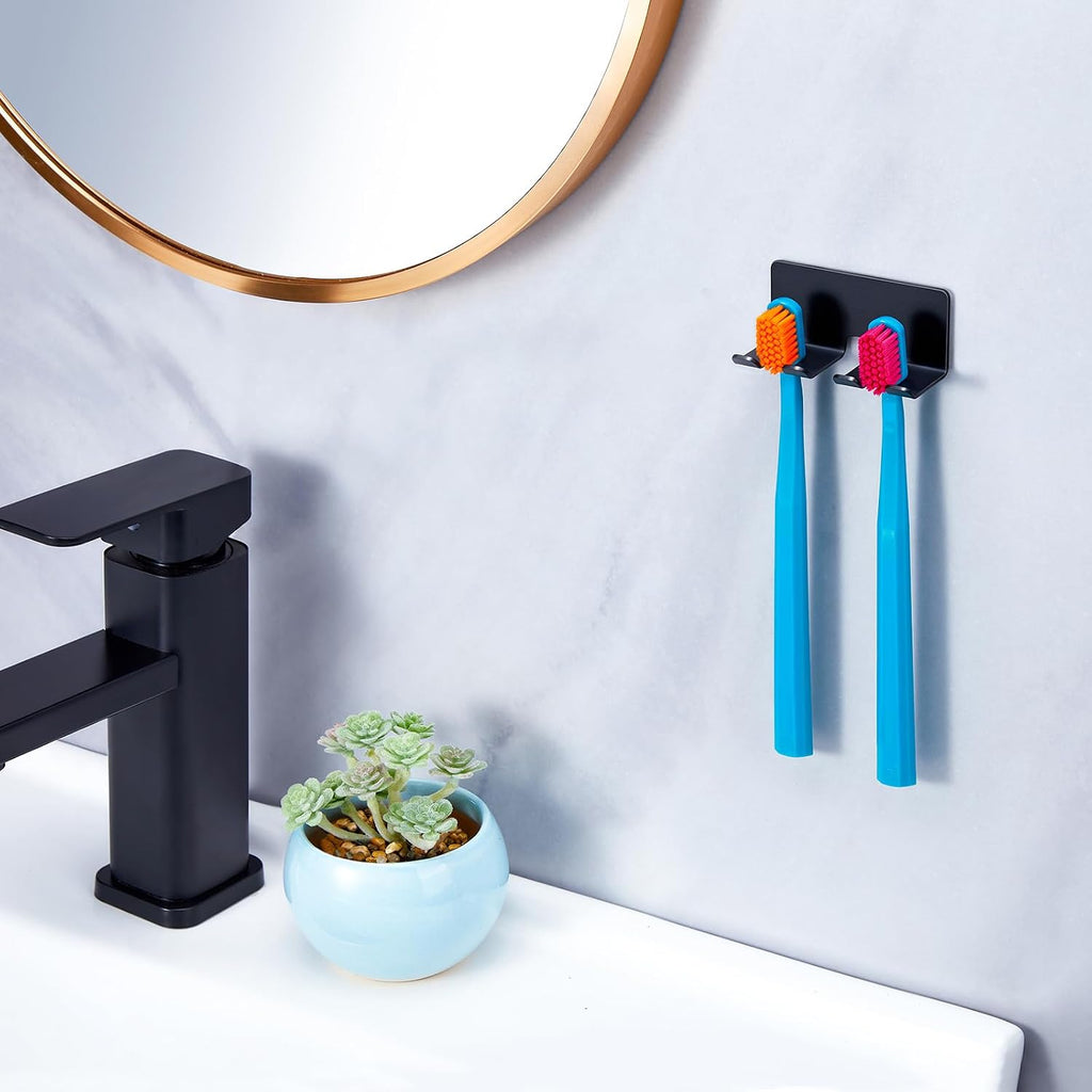 Electric Toothbrush Head Holder, Toothbrush Holders Wall Mounted, Electric Toothbrushs Holder, Bathroom Shower Tooth Brushing Holder, Tooth Brush Head Holder Organiser (Black, Small)