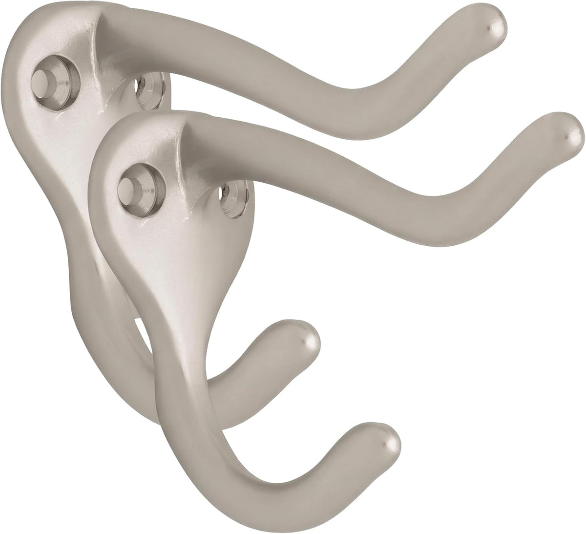 Franklin Brass Coat and Hat Hook Wall Hooks Single Pack, Satin Nickel, B59303G-SN-C (Pack of 2)