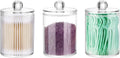 DAPOWER 3 Pack Qtip Holder Storage Canister for Cotton Ball Cotton Swab