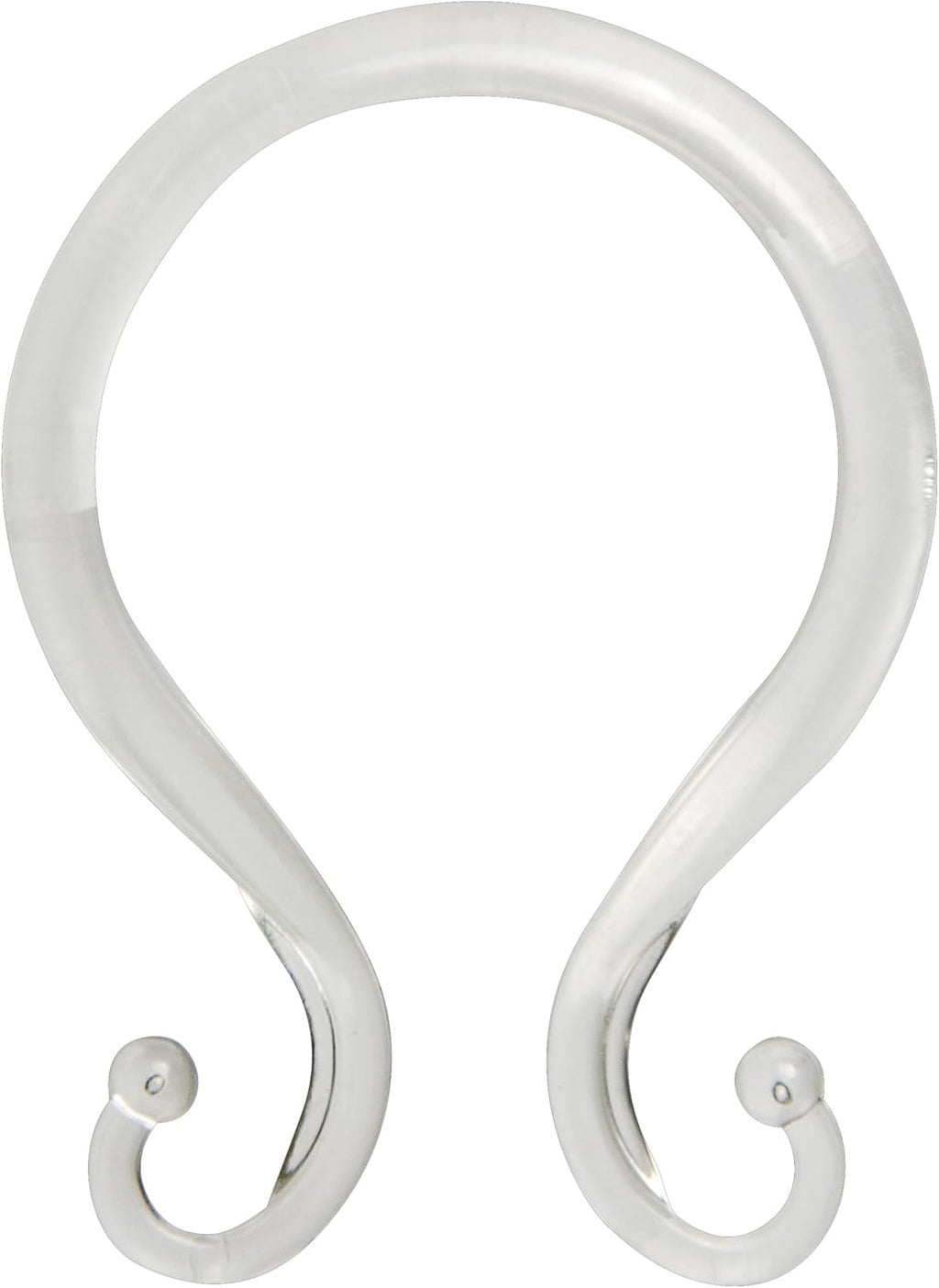 Kenney - Shower Curtain Rings, Rust-Proof Plastic Double Hooks with Smooth Glide Design, Fits Standard Shower Curtain Rods, Easy Installation, Clear, 12 Pack