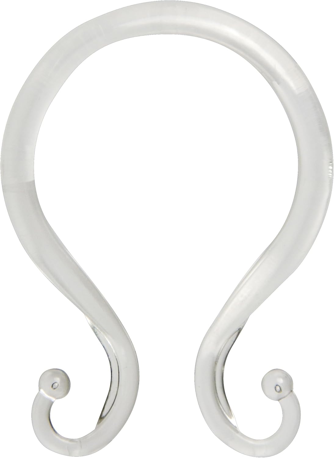 Kenney - Shower Curtain Rings, Rust-Proof Plastic Double Hooks with Smooth Glide Design, Fits Standard Shower Curtain Rods, Easy Installation, Clear, 12 Pack