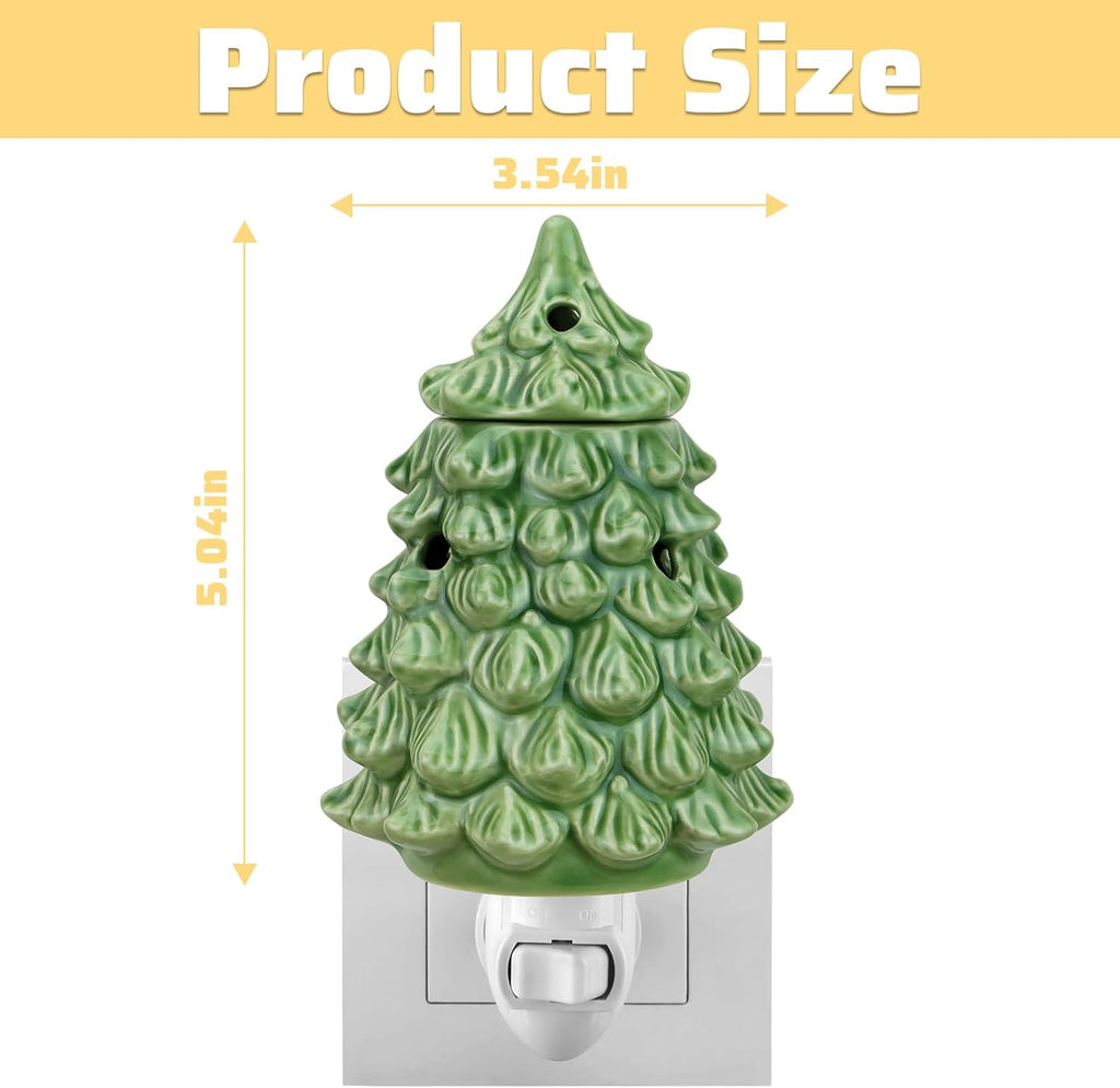 STAR MOON Christmas Wax Melt Warmer, Christmas Tree Plug in Wax Warmer, Scentsy Warmer for Fragrance Oil, Night Light Wax Burner Decoration with Two Bulbs
