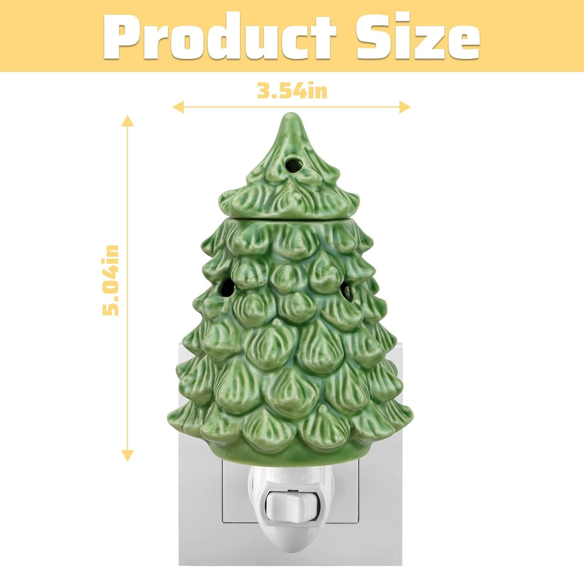 STAR MOON Christmas Wax Melt Warmer, Christmas Tree Plug in Wax Warmer, Scentsy Warmer for Fragrance Oil, Night Light Wax Burner Decoration with Two Bulbs