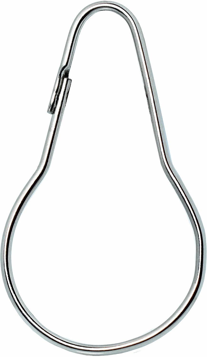Silver Shower Curtain Rings Metal Hooks Ring (24 Pack) Nickel Plated Rustproof for Bathroom Shower Rod