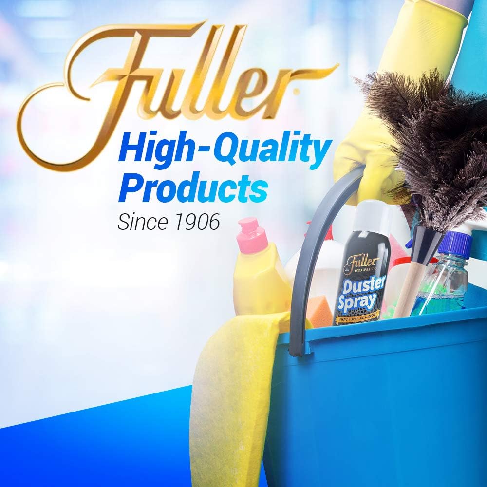 Fuller Brush Duster Spray + Fuzzy Fan Duster - Netted Fiber Duster with Slanted Head Cleans Ceiling Fans Walls Bookshelves Door & Window Tops