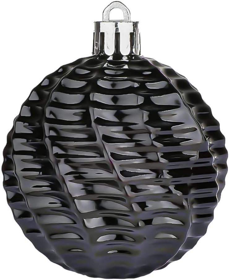 Sattiyrch Christmas Ball Ornaments 30ct, 60mm/2.36" Shatterproof Plastic Decorative Xmas Balls Ornaments Set (Black)