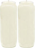 Hyoola 9 Day Prayer Candles 7" Tall Pillar Candles for Religious, Memorial, Party Decor, Vigil and Emergency Use - Vegetable Oil Wax in Plastic Jar Container, White (2 Pack)