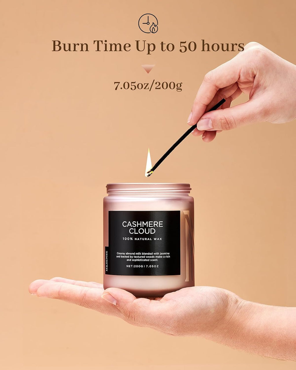 M&SENSE Cashmere Cloud Scented Candles for Home Cozy Winter Gifts Women