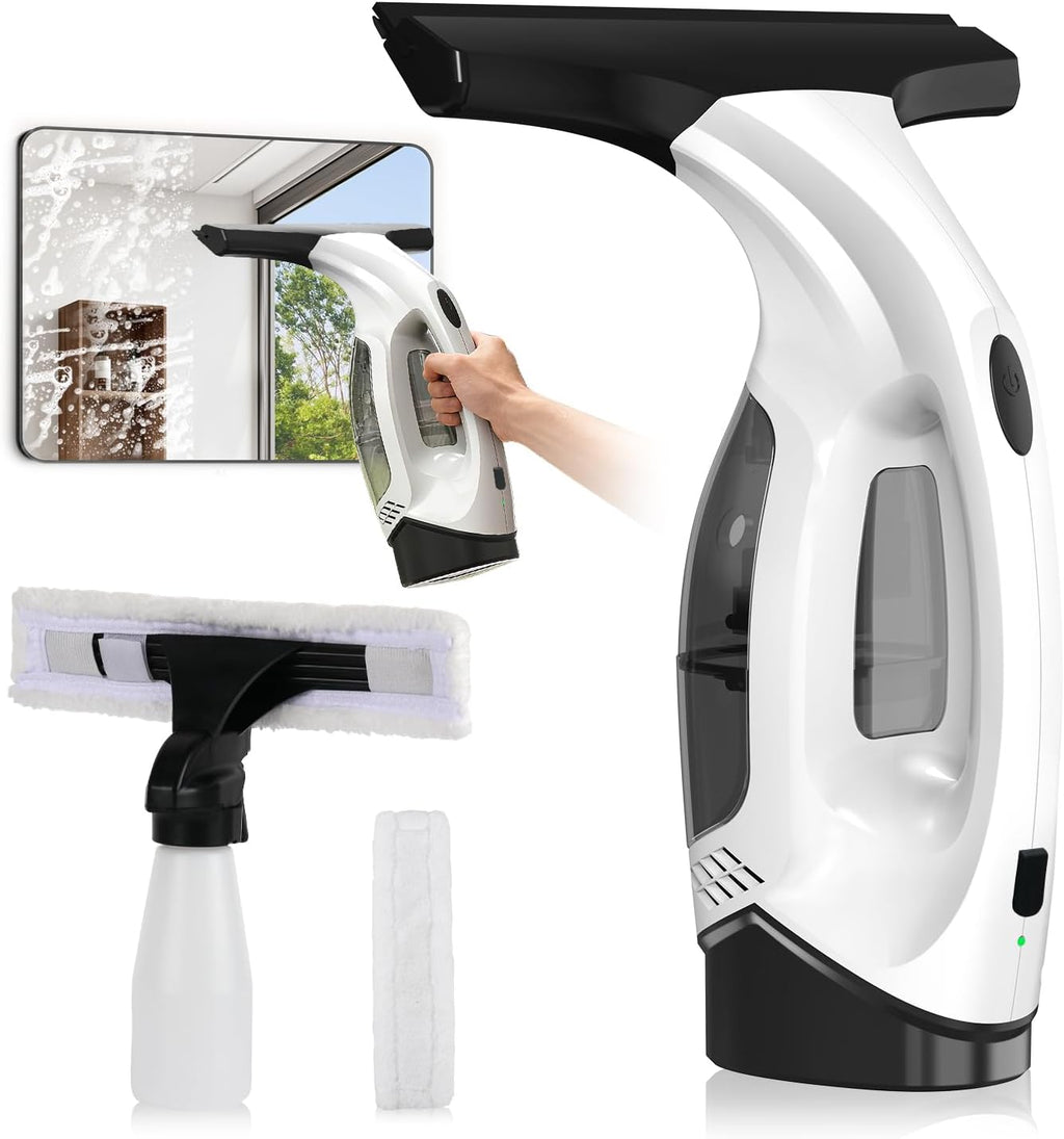 Window Vacuum Squeegee Cordless, 2000Pa Electric Window Cleaner