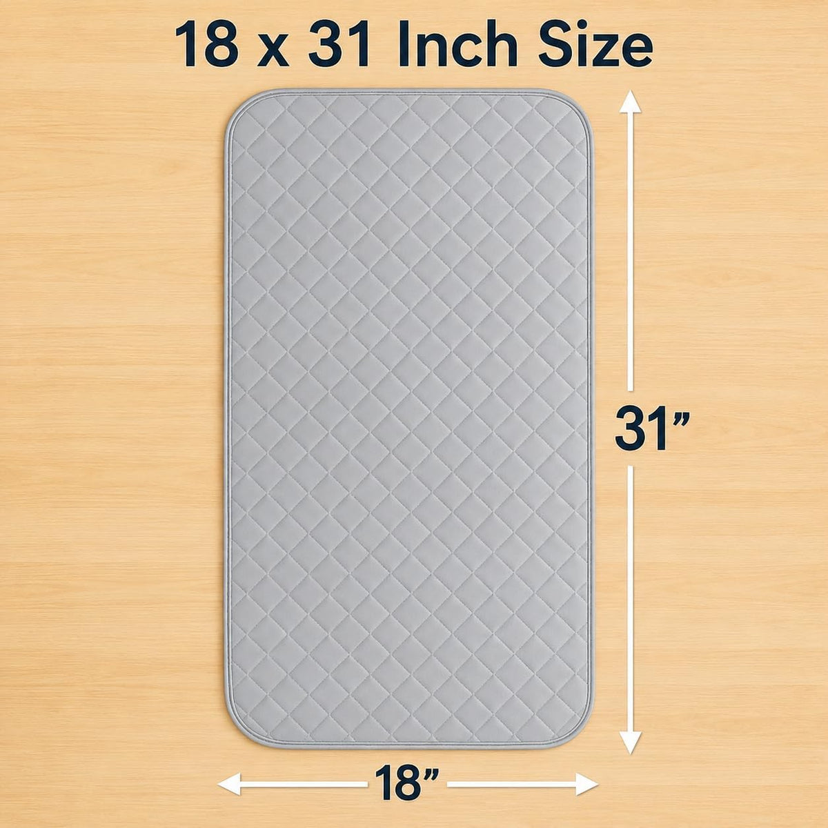 Magnetic Ironing Mat for Washer Dryer, 18 x 31 Inch Quilted Ironing Pad