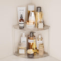 2 Tier Corner Bathroom Counter Organizer, Clear Vanity Makeup Storage Shelf