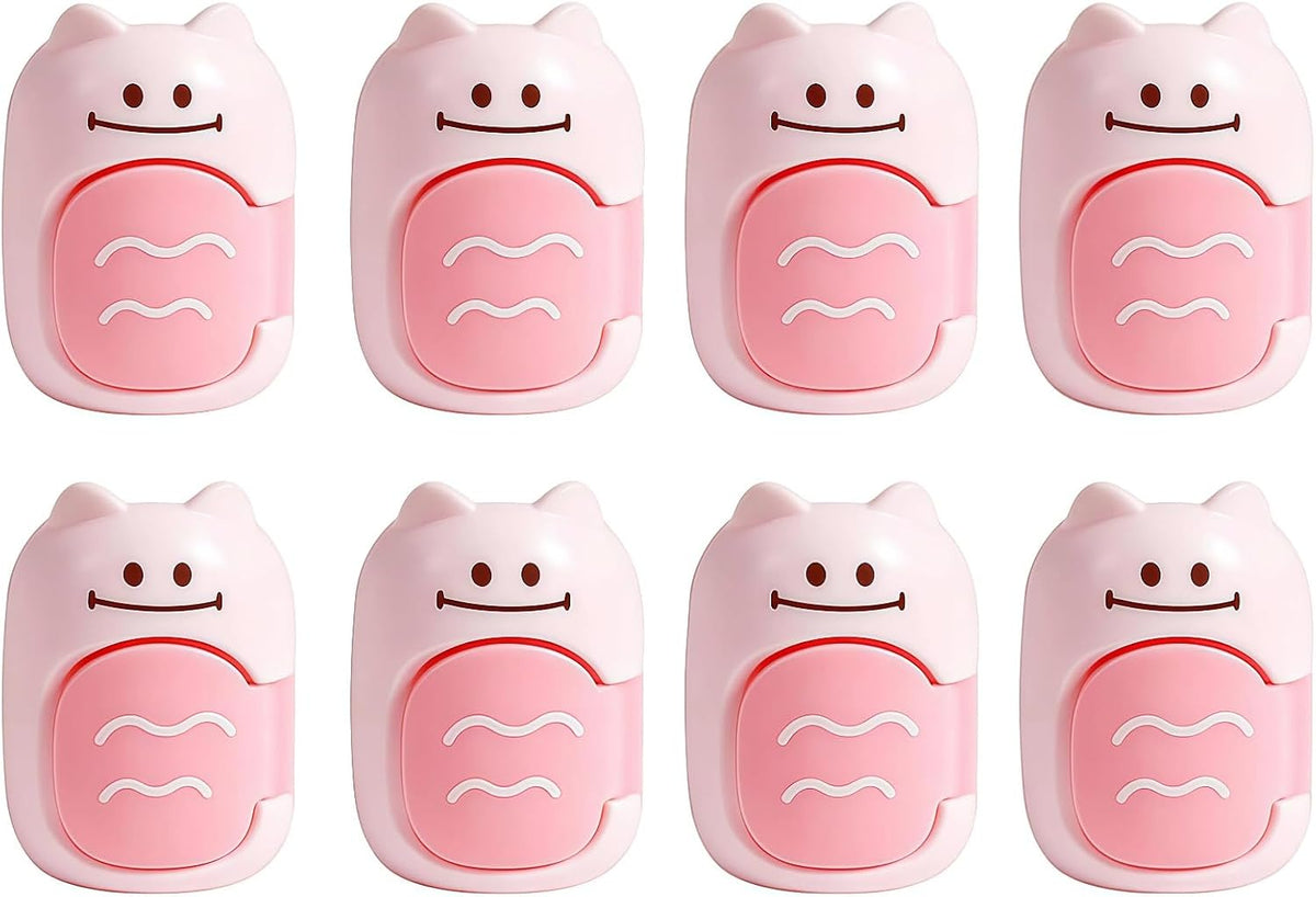 Cat Shaped Bed Sheet Clips, Sheet Grippers, 8 Pack (8, Pink)