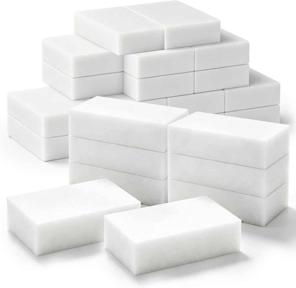 Versatile 100-Pack Magic Sponges Cleaning Erasers, Long-Lasting Melamine Sponge Bulk Set for Home Cleaning, Effective Scrubbers for Bathrooms, Walls, Floors, Baseboards, and Tile Grout