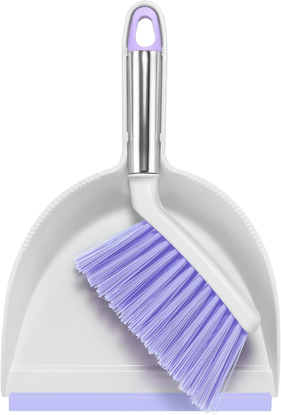 NACENA Mini Broom and Dustpan Set,Small Dust Pan and Brush Set,Light&Purple