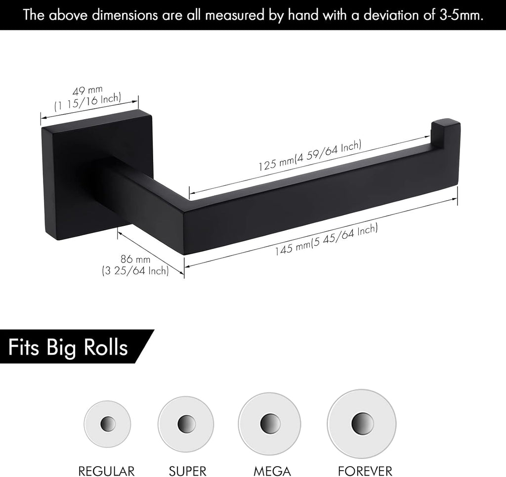 KES Matte Black Toilet Paper Holder Wall Mount Bathroom Toilet Paper Holder