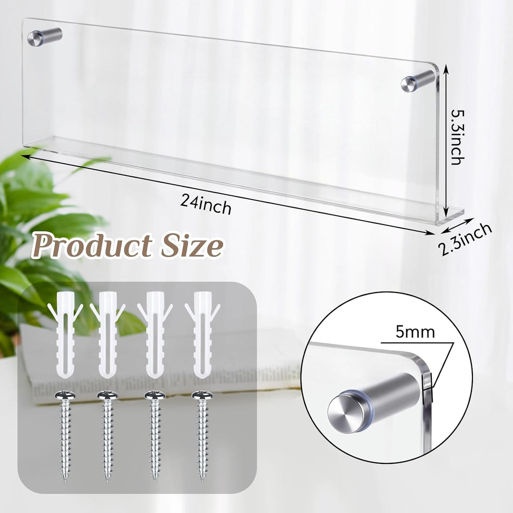 10 Pack Clear Acrylic Magazine Holder Wall, Brochure, 24 Inch