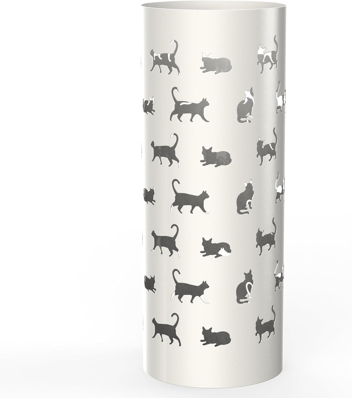 Mango Steam Round Cat Parade Umbrella Stand 22" Tall, White