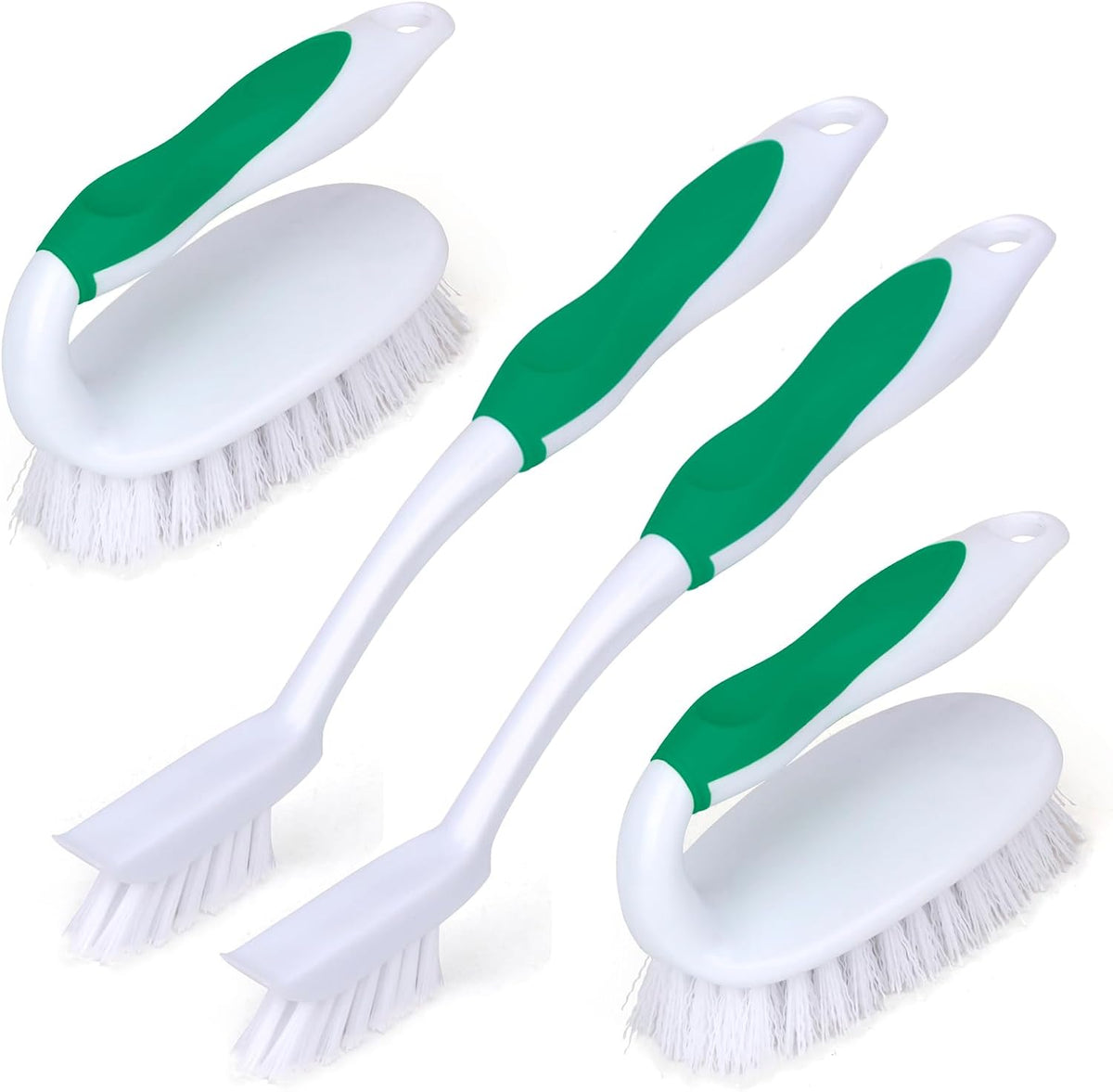 Scrub Brush Set, 4 Pack Deep Cleaning Brush Kit, Green
