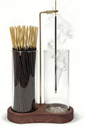 2-in-1 Incense Burner with Ash Catcher, Glass Incense Holder for Sticks