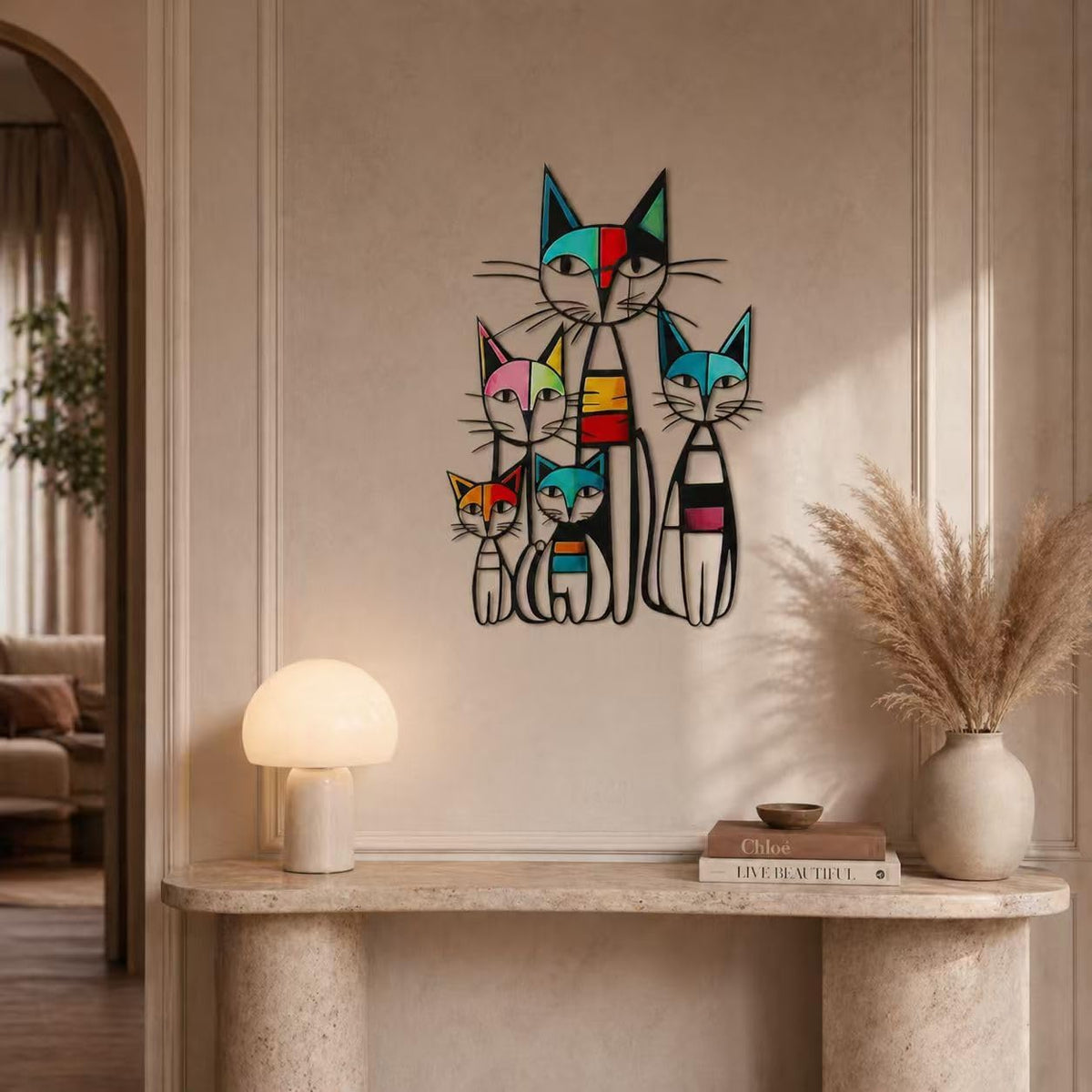 Cat Wall Art Decor Metal Iron Wall Sculptures Decor Gifts for Cat Lovers
