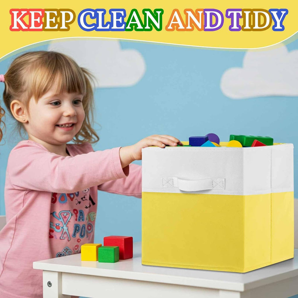Yinder 6 Pcs Cube Storage Bin Macaron Color 10.5''x10.5''x11'' Storage Cube