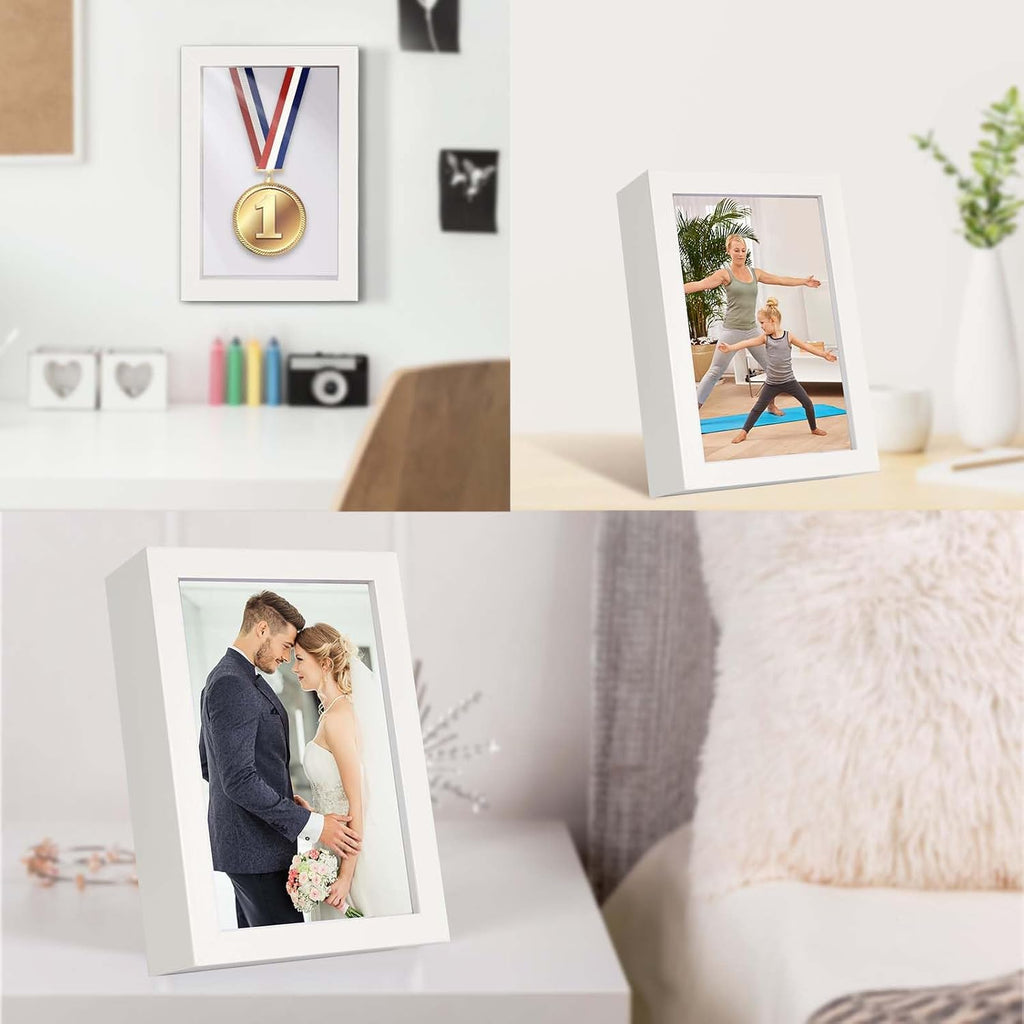 4x6 White Shadow Box Frame Display Case