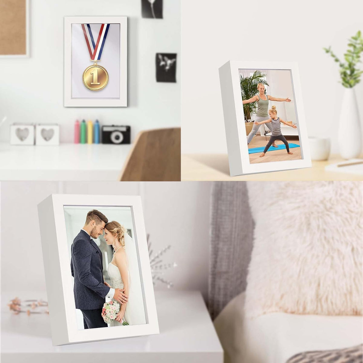 4x6 White Shadow Box Frame Display Case
