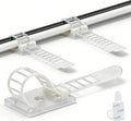 Cable Ties Cable Clips Wire Management Cord Clips Under,Desk Cable Management Reusable Zip Ties Wire Organizer Under Desk 100 packs (White)