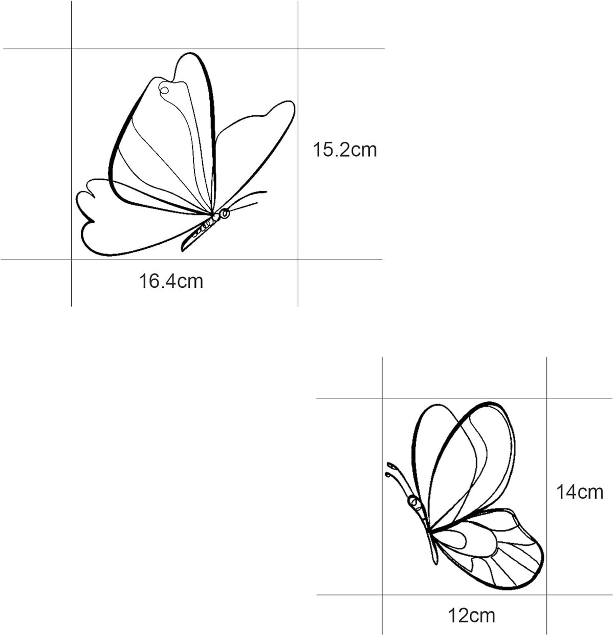 EONBES Black Metal Butterfly Wall Art Wall Decor Wall Sculpture, 2 Pieces