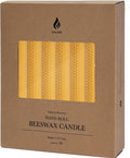 9" Hand-Rolled Beeswax Taper Candles, Honeycomb, 16-Pack, Natural