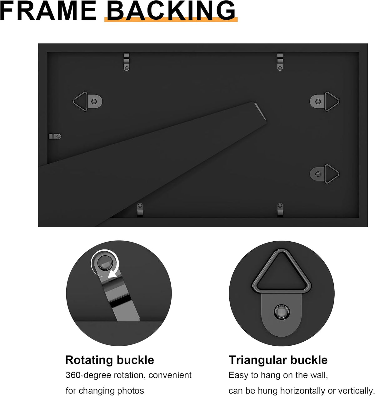 iRahmen 4x6 Collage Picture Frames,Fits Three 4x6,Wood Tempered Glass Black