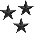 JoyEvy 12" Black Barn Star Wall Decor,Metal Stars Rustic Vintage Western Country Farmhouse Home Indoor or Outdoor Wall Decoration,Texas Stars for House Art Décor(Set of 3)