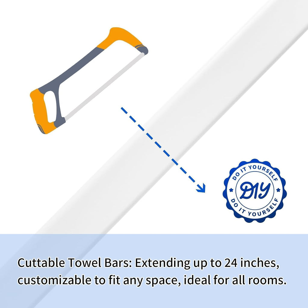 24 Inch Adjustable Towel Bar Replacement Rod with Spring End for Bathroom