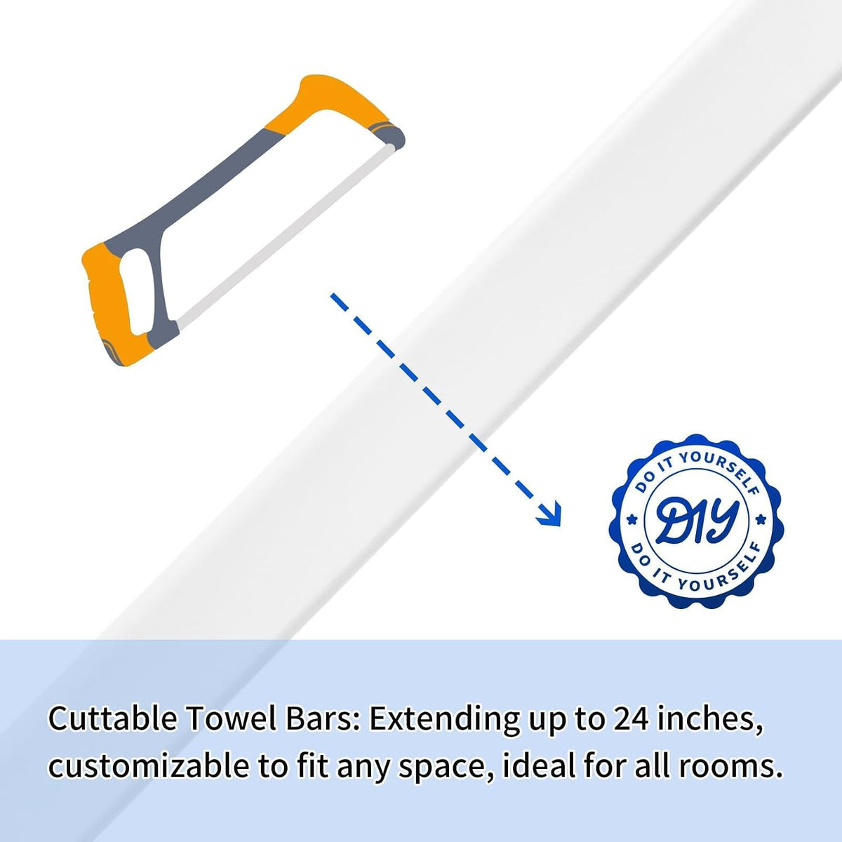 24 Inch Adjustable Towel Bar Replacement Rod with Spring End for Bathroom