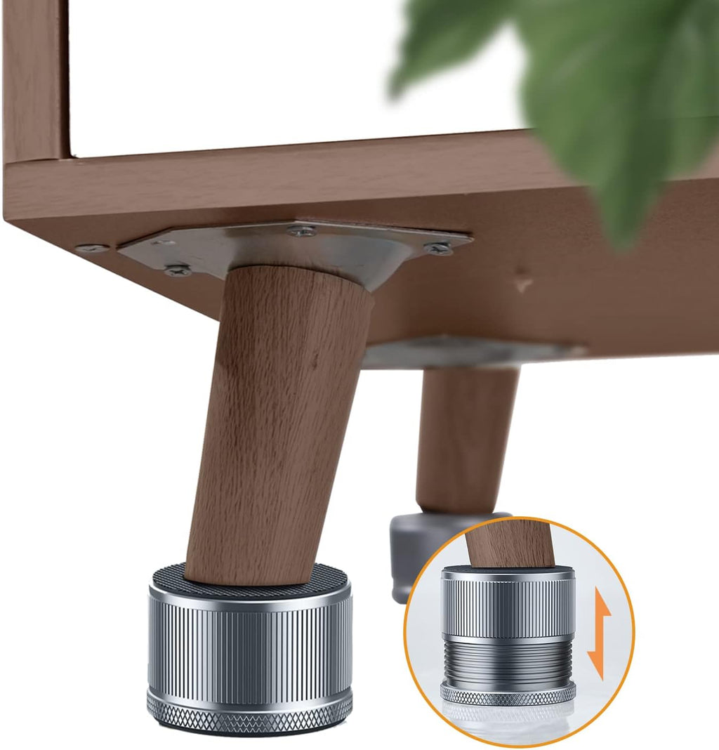 4 Pack Metal Adjustable Furniture Bed Risers, Self-Adhesive Lifter