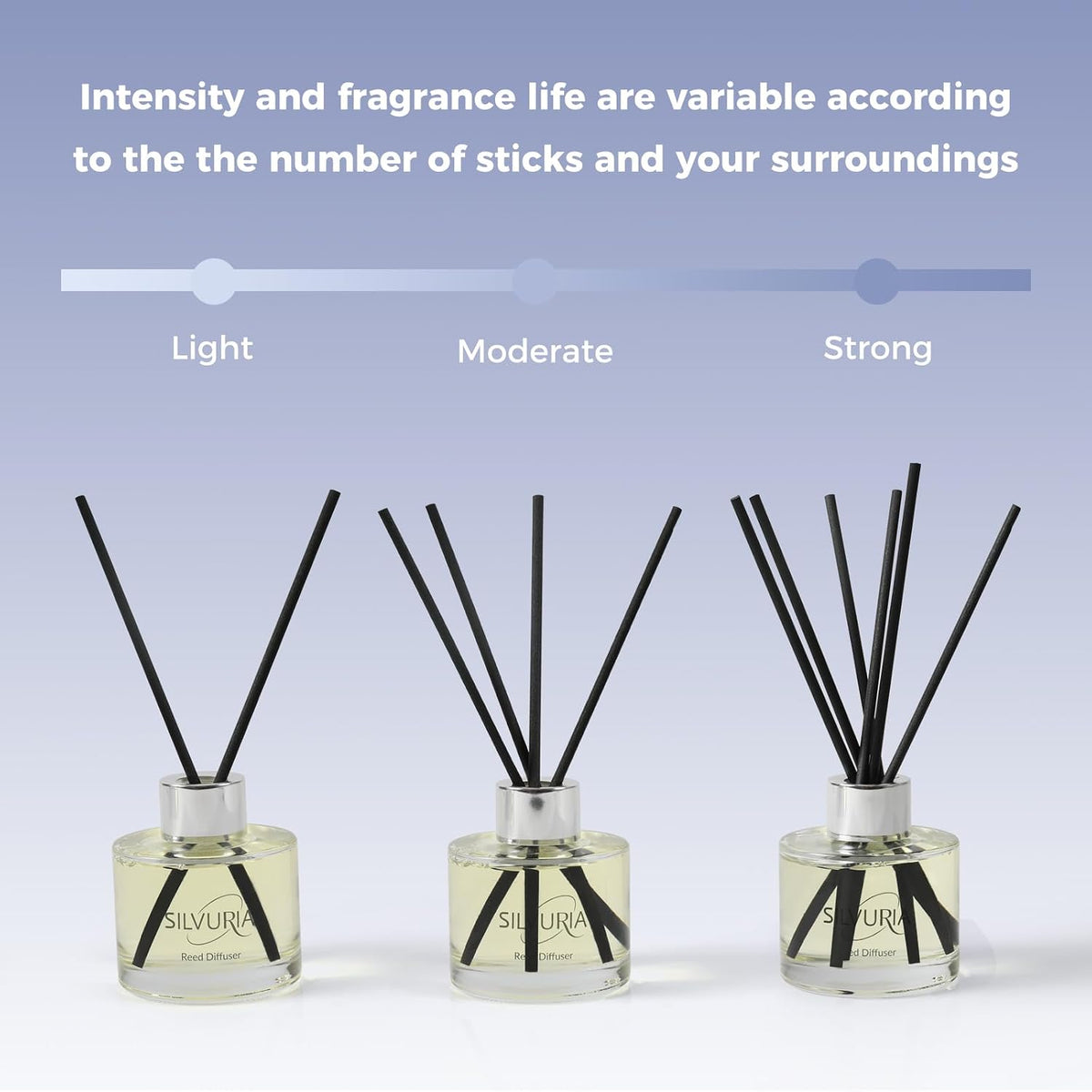 Reed Diffuser Set,Bamboo White Tea Scented Oil Diffuser,100ml x2