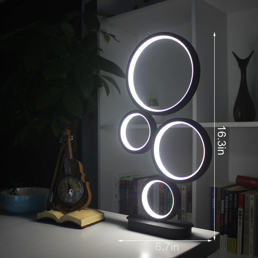 LED Table Lamp, Modern Dimmable Bedside Table Light, 18W, 3 Color Modes, for Living Room, Bedroom, Office, Nightstand, Bookshelf (Black)